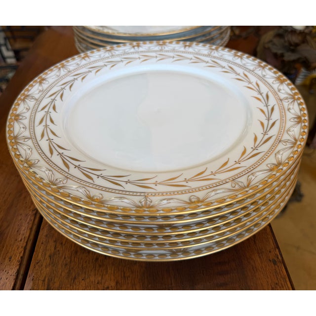 Early 20th Century Early 20th Century KPM German Porcelain Kurland Gold Laurel & Swags Dinner Plate - 1 of 18 For Sale - Image 5 of 6