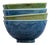Handcrafted Blue & Green Cereal Bowls - Set of 4 For Sale