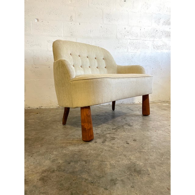 Danish Mid Century Modern Loveseat For Sale - Image 9 of 9