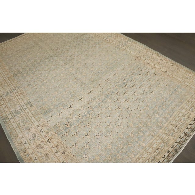 Textile Persian Tabriz Mint Green Rug For Sale - Image 7 of 9