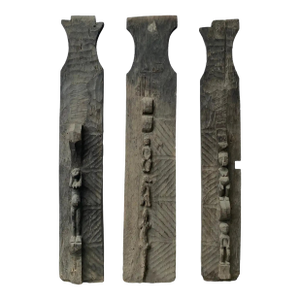 Hand-Carved Wood Timorese Tribal Panel Set, Indonesia, Early 20th Century