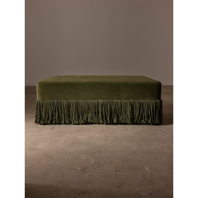Contemporary Allard Fringed Bench, Sage For Sale - Image 3 of 6