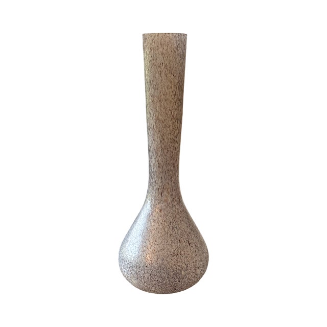 This piece was acquired from a Palm Beach, Florida area estate. It is a striking vintage art glass vase with an elegant...