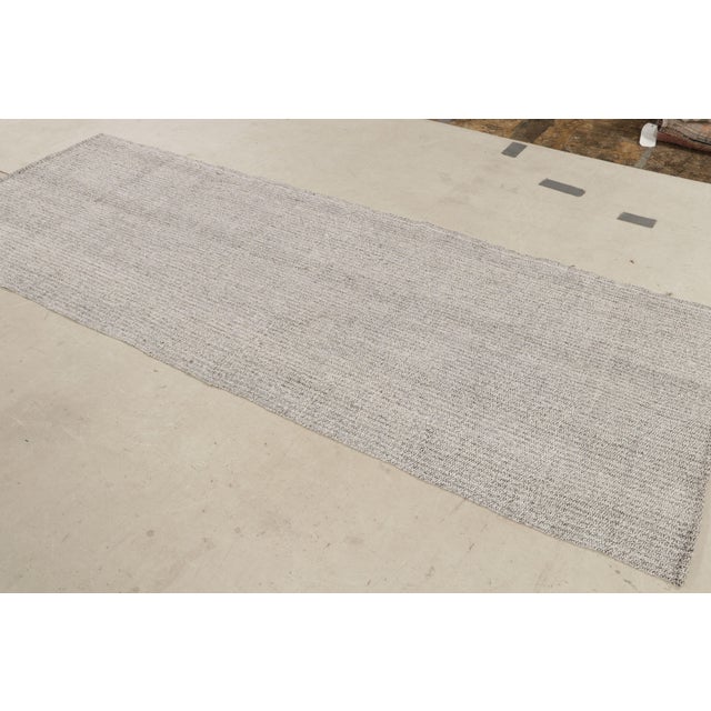 Traditional Vintage Turkish Contemporary Gray Abstract Pattern Kilim Rug by Rug & Kilim For Sale - Image 3 of 8
