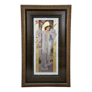 Late 20th Century Manuel Nunez Eternal Separation Gold Leaf Mixed Media Giclee on Paper
