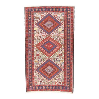 Vintage Persian Sumak Rug 3'8'' X 6'5'' For Sale