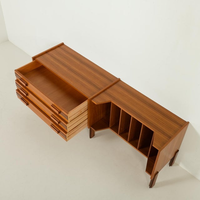 Wood Mid-Century Italian Sideboard with Vinyl Records Compartment, 1970s For Sale - Image 7 of 13