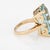 Metal 17ct Aquamarine Ring Icy Blue Vintage Mid Century 14k Gold Sz 5 Emerald Cut For Sale - Image 7 of 7