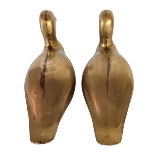 Pair of Vintage Brass Duck Decoy Figurines or Bookends 9" For Sale In Austin - Image 6 of 14