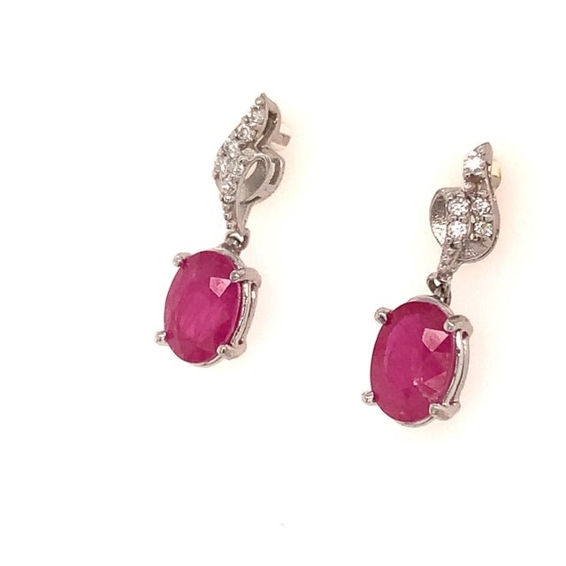 Natural Finely Faceted Quality Ruby Diamond Earrings 14k Gold 1.55 TCW Certified $3,050 018663 Please look at the video...