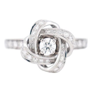 Boucheron - Pivoine Collection - White Gold 18 Carats and Diamonds Ring, Size 6 For Sale
