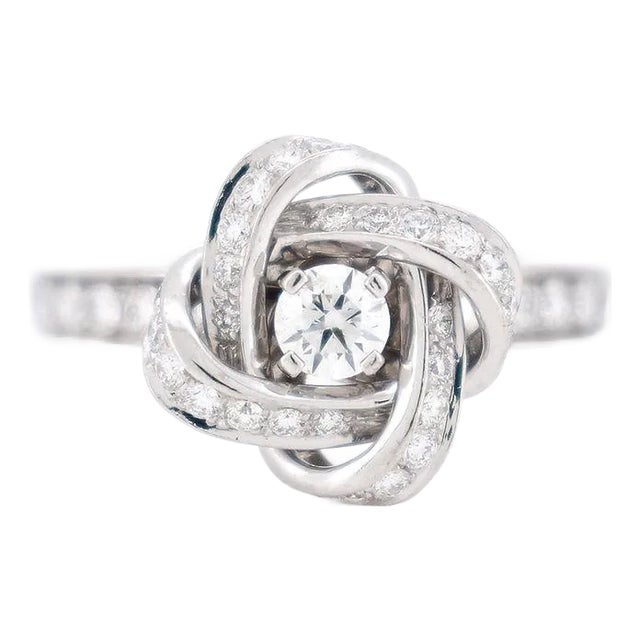 Boucheron - Pivoine Collection - White Gold 18 Carats and Diamonds Ring, Size 6 For Sale