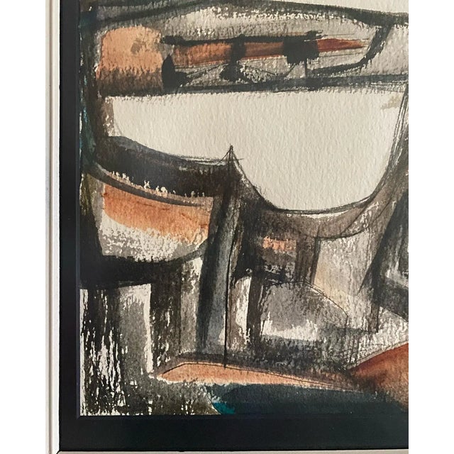 Original watercolor, signed “L. Dublin” lower right in slim profile vintage putty wood frame with new archival black core...