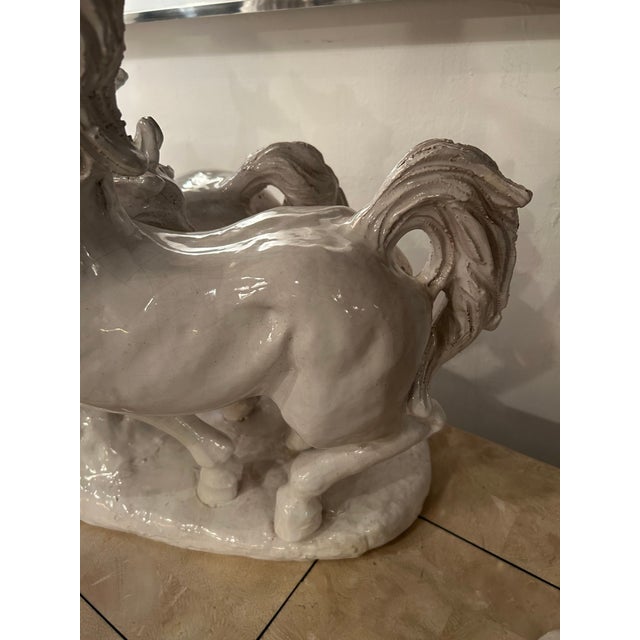 Ceramic Large Glazed Terracotta Sculpture of Galloping Horses For Sale - Image 7 of 14
