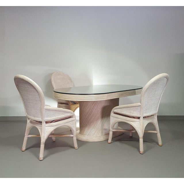 Pencil Reed Dining Table and Chairs, Set of 4 For Sale - Image 5 of 18