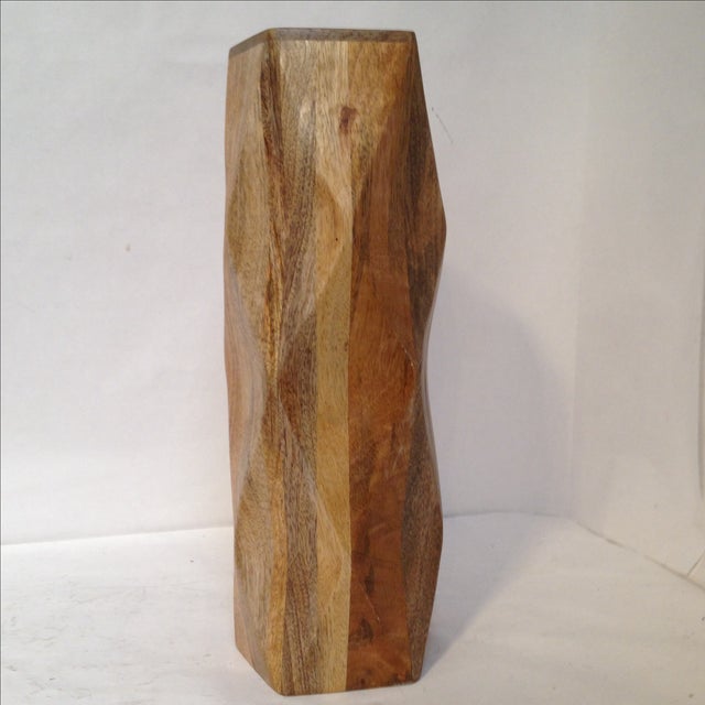 Tall Modern Sculpted Wooden Vase Chairish