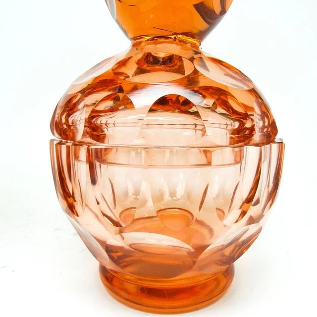 Glass Art Deco Candyer from Moser, Czechoslovakia, 1930s For Sale - Image 7 of 9