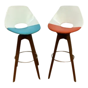 Mid Century Modern Stools Designed by John Yellen - Pair