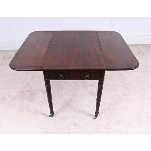 Georgian Mahogany Pembroke Table with Drawer and Drop Leaves, 1810 For Sale - Image 4 of 10