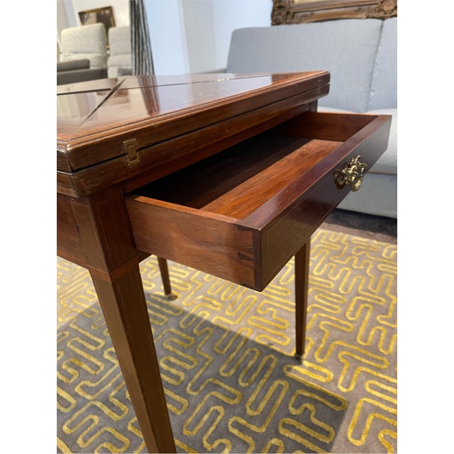 Antique Gaming Table in Mahogany, 1890s For Sale - Image 5 of 9