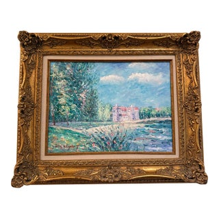 Vintage John Clymer (b. 1932) Signed Impressionist Landscape Oil Painting in Ornate Gilt Frame For Sale