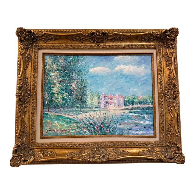 Vintage John Clymer (b. 1932) Signed Impressionist Landscape Oil Painting in Ornate Gilt Frame For Sale