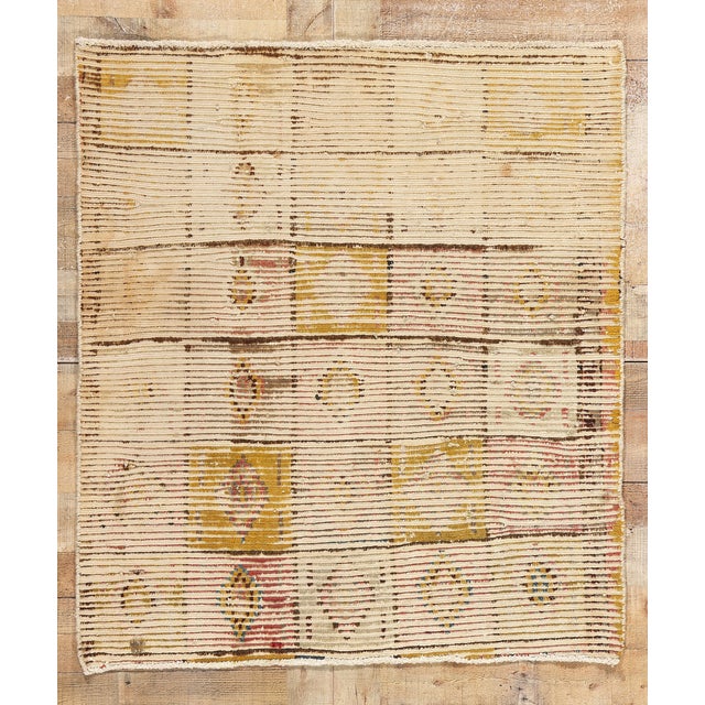 Distressed Vintage Square Persian Lori Rug - 04'00 X 04'05 For Sale - Image 9 of 9