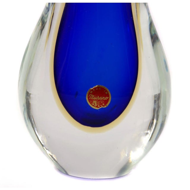 Vintage Sinuous Murano Glass Vase in Blue, Italy, 1980s For Sale - Image 3 of 5