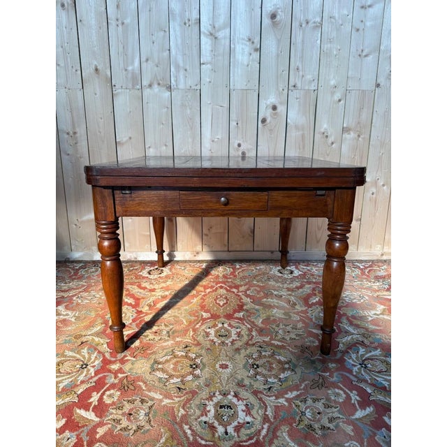Mahogany Dining Table with Integrated Extensions For Sale - Image 9 of 9
