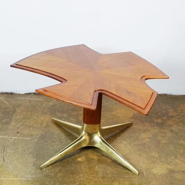 Oswald Haerdtl Mid-Century Austrian Walnut and Brass Coffee Table by Oswald Haerdtl For Sale - Image 4 of 14