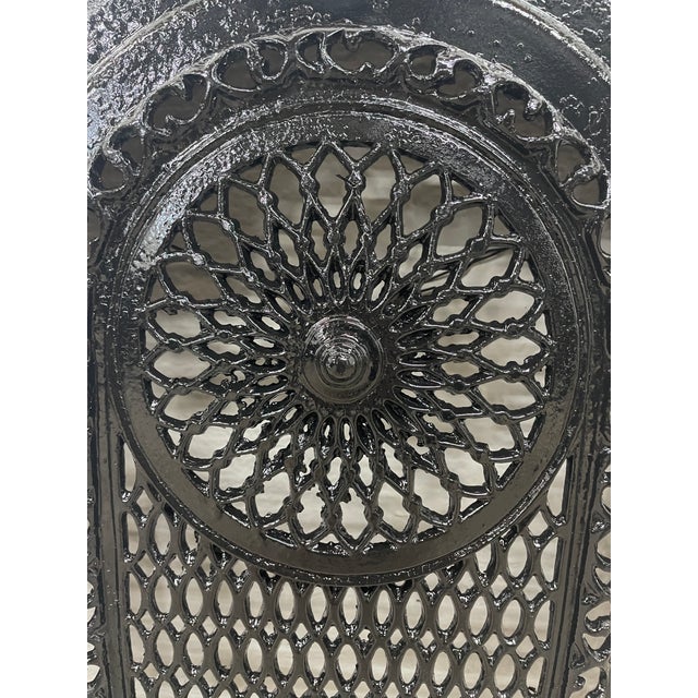Art Nouveau Late 18th Century 21" W X 27"h Decorative Cast Iron Fireplace Surround and Wagon Wheel Insert For Sale - Image 3 of 5