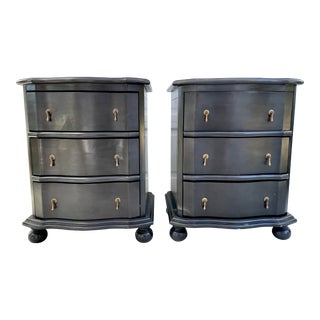 Pair of Noir Furniture "Moira" Charcoal Gray Nightstands For Sale