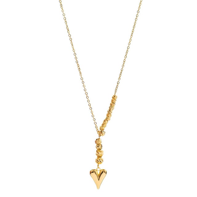 Romantic Golden Heart Harmony Necklace For Sale - Image 4 of 8