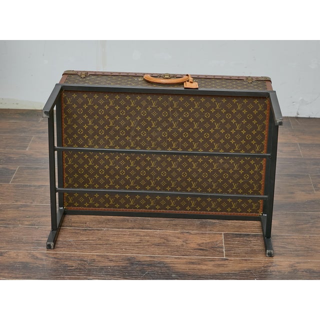 Louis Vuitton Vintage Trunk Made into Coffee Table on Custom Base For Sale - Image 11 of 12