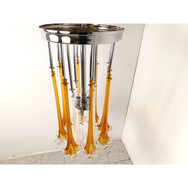 Vintage Murano Glass Chandelier from Paolo Venini, 1970s For Sale - Image 6 of 11