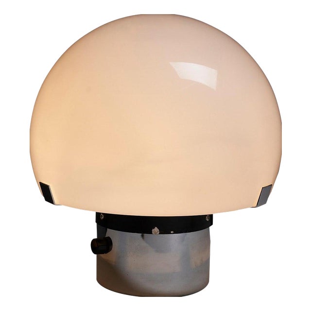 Model 4919 Mushroom Lamp in Chrome and Acrylic attributed to Gaetano Sciolari for Metalarte, 1983 For Sale