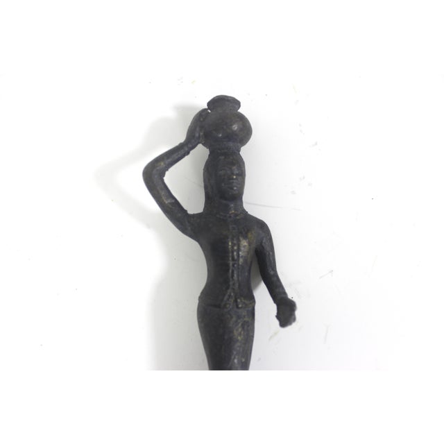 Vintage Bronze Patinated South East Asian Female Art Sculpture For Sale - Image 10 of 11