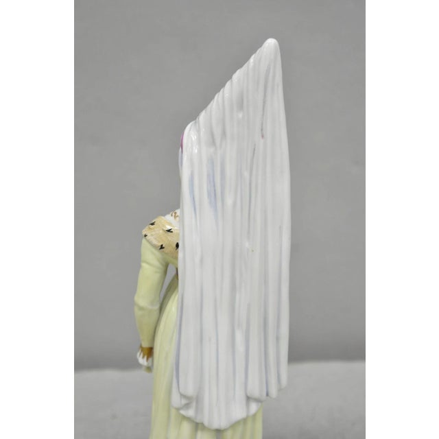 Antique Carl Thieme Potschappel German Dresden Porcelain Medieval Lady Figurine For Sale - Image 11 of 15