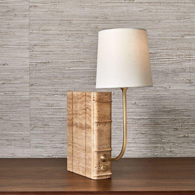Book Mini Lamp - Travertine For Sale - Image 4 of 9
