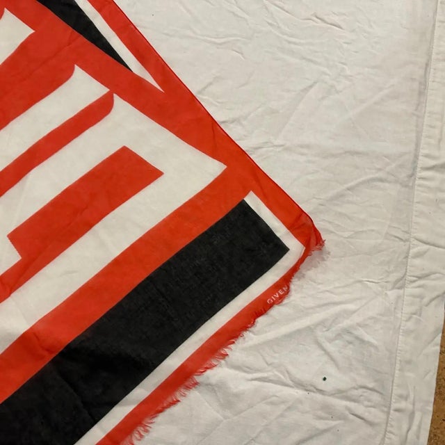 2000s Blue, Red and White Cotton Oversized Scarf by Givenchy For Sale - Image 10 of 10