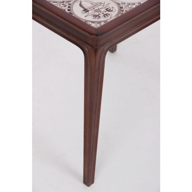 Side Table in Mahogany and Dutch Tiles by Frits Henningsen, 1920s For Sale - Image 4 of 9