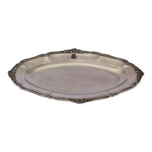 1890 Antiques Sterling Oval Platter Contour by Piau, With Applied Initials S"