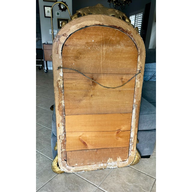 19th Century French Rococo Style Gold Gilt Arched Floor or Wall Mirror For Sale - Image 17 of 18