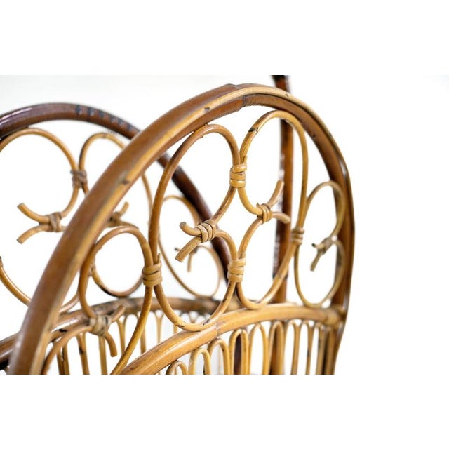 Vintage Italian Boho Bamboo Magazine Rack by Franco Albini, 1960s For Sale - Image 6 of 8
