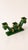 A ceramic art candlestick from Saint-Clément, with a sculptural design inspired by Art Deco. Beautiful deep green glaze...