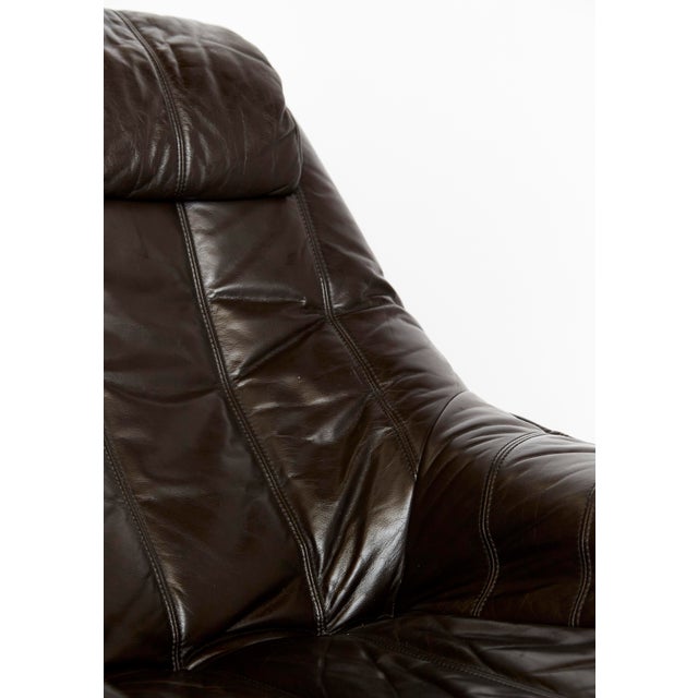 Set of Bamboo and Leather Lounge Chair and Ottoman, 1970s For Sale - Image 13 of 18