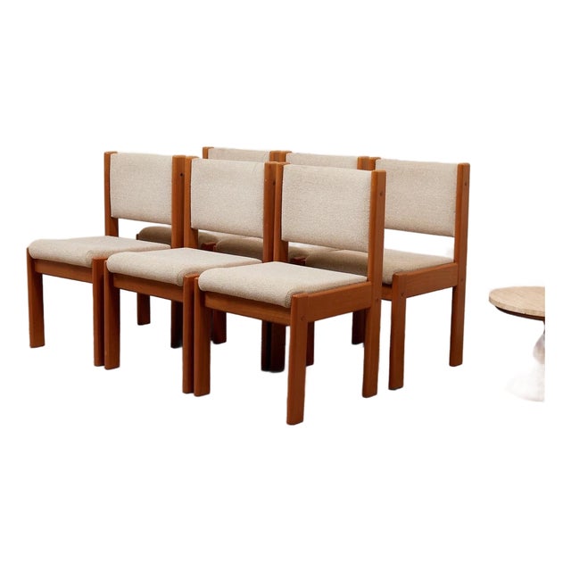 Mid 20th Century Set of Six Danish Modern Teak Chairs For Sale