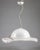 Glass pendant chandelier in the shape of a wide-brimmed ladies hat decorated in pink glass on the rim and cord. Murano...