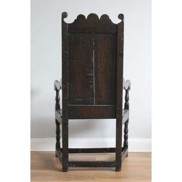 17th Century Black Wainscot Armchair For Sale - Image 5 of 14