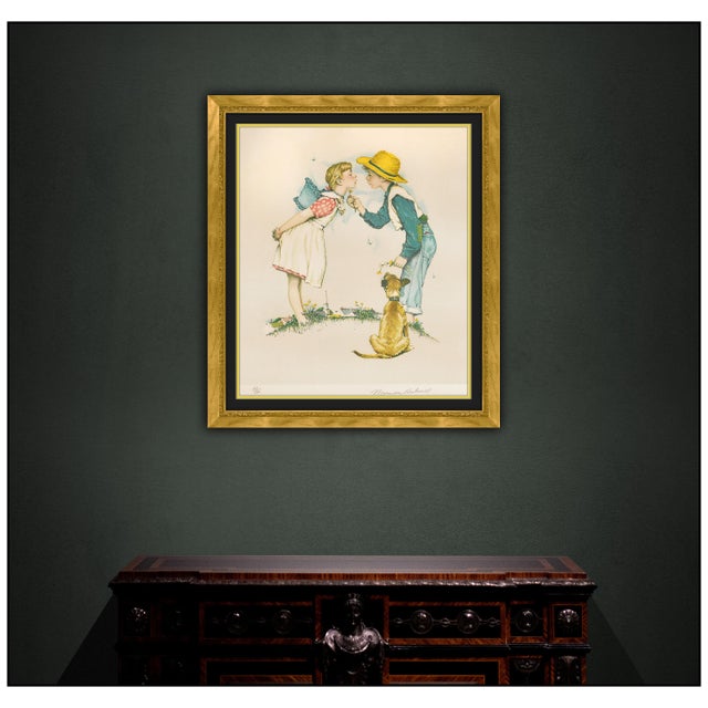 The artwork here, "Buttercup", is a wonderful depiction of a young girl, a young boy, and a small dog, created with...